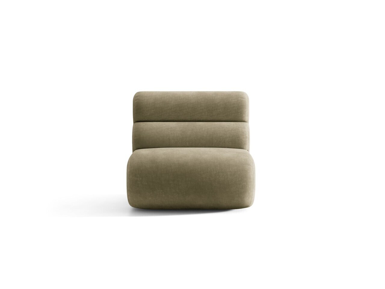 Modul canapea 1 loc fara cotiere, Neo, Micadoni Home, 85x100x83 cm, tesatura Chenille, verde oliv deschis