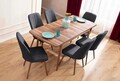 Extendable Dining Table & Chairs Set (7 Pieces), Hanah Home, Lidyana, Frame: 70% HORNBEAM/30% MELAMINE COATED CHIPBOARD, Antracit