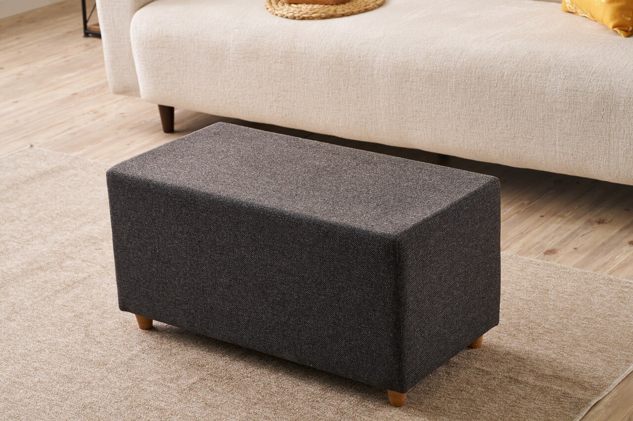 Taburet, Atelier del Sofa, 825BLC5182, Lemn, Fumuriu - view 2