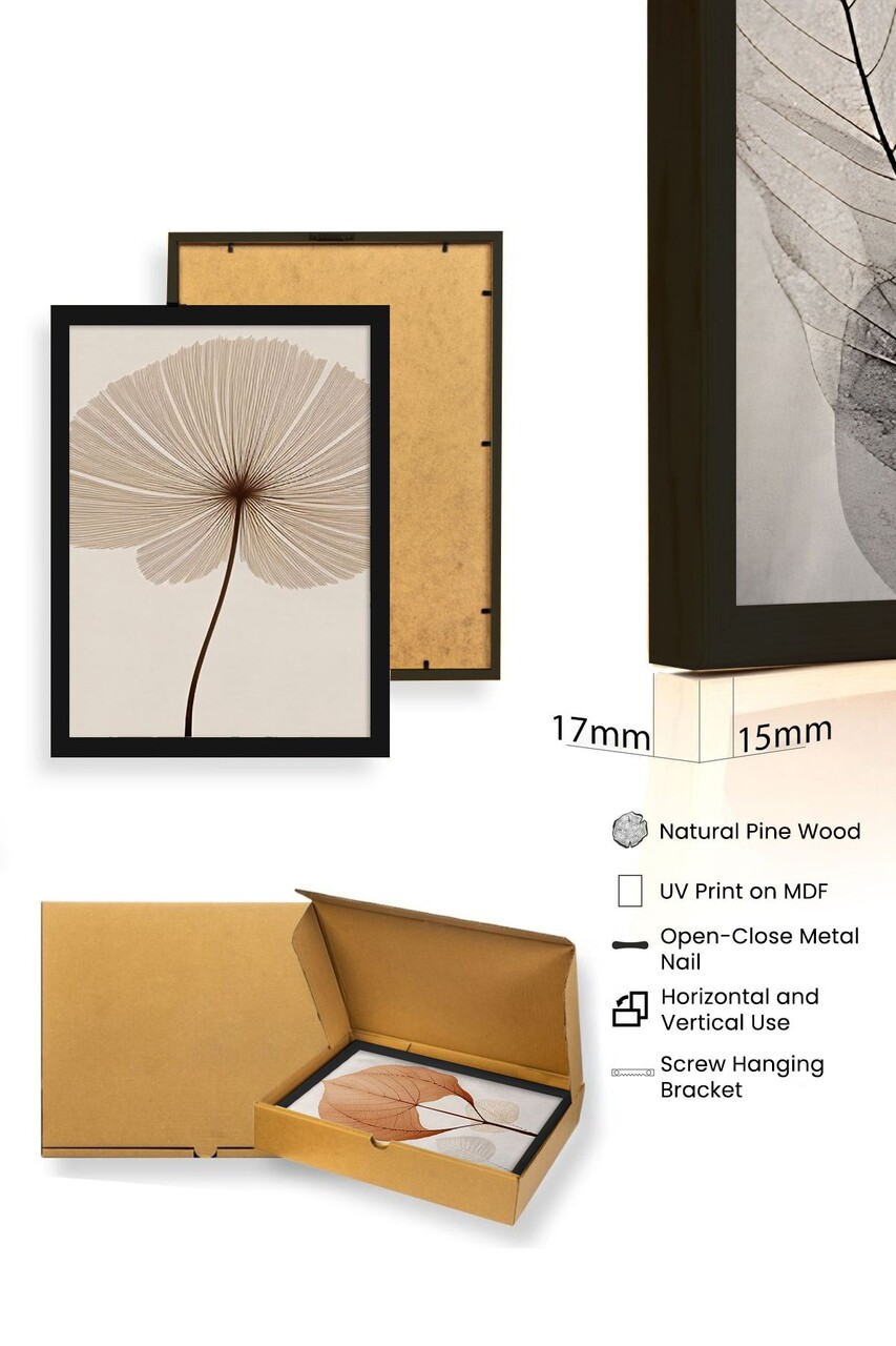 Set 3 tablouri decorative, Huhu481S, Cadru: 100% LEMN MASIV (Grosime: 2,5 cm), Multicolor - view 4