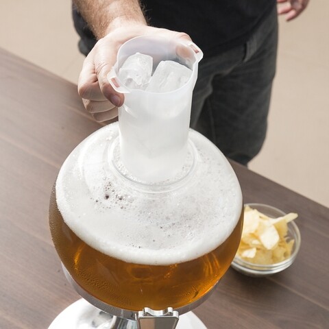 Dozator pentru bere cu racitor, InnovaGoods, compartiment gheata, 3.5 L
