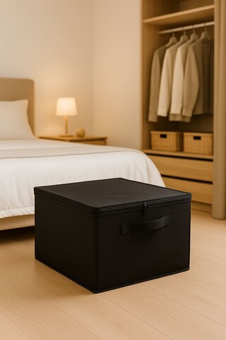 Cutie de depozitare din pâslă,  YLC.D.H-032, 42x23x35 cm, 100% NEȚESUT, Negru