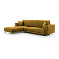 Coltar extensibil stanga 4 locuri ELTAP, LT-45NU, Dalia, 289x190x95 cm, lemn/poliester, mustar
