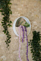 Decoratiune de perete, Shrubby St. Johnswort, Metal, Fier, Verde/Alb