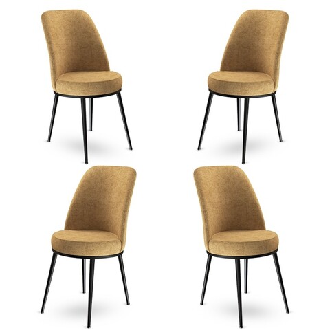 Set de scaune, Charlotte, Dexa, Metal, Cappuccino / Negru
