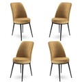 Set de scaune, Charlotte, Dexa, Metal, Cappuccino / Negru
