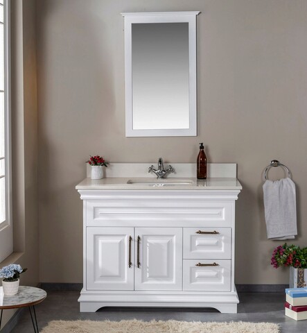 Set mobilier de baie (2 piese), jussara, huron 42, alb