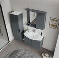 Dulap de baie cu chiuvetă, Hanah Home, Purus 80, Antracit mat