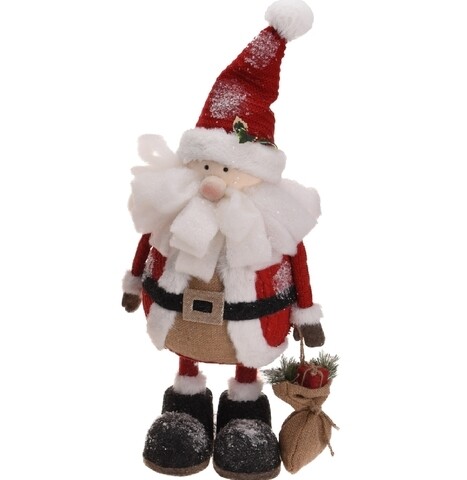 Decoratiune Santa holding gift bag, 25x26x64 cm, polistiren, multicolor
