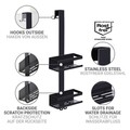 Etajera suspendata pentru baie cu 2 rafturi Bribano Duo, Wenko, 23x18x71 cm, inox, negru