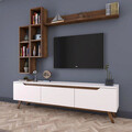 Comoda TV, Rani, M16, 180x48.6x35 cm, PAL, Alb/Maro