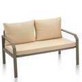 Set mobilier de gradina, Clara, Arya, Cadru: 100% ALIMINIUM, Cappucino / Crema