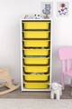 Dulap multifunctional, Estella, Cara 8N, Alb / Galben