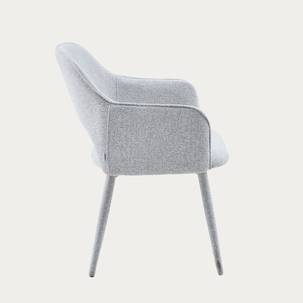 Scaun Conte, Homla, 55x62x85 cm, metal/poliester, gri deschis - view 4