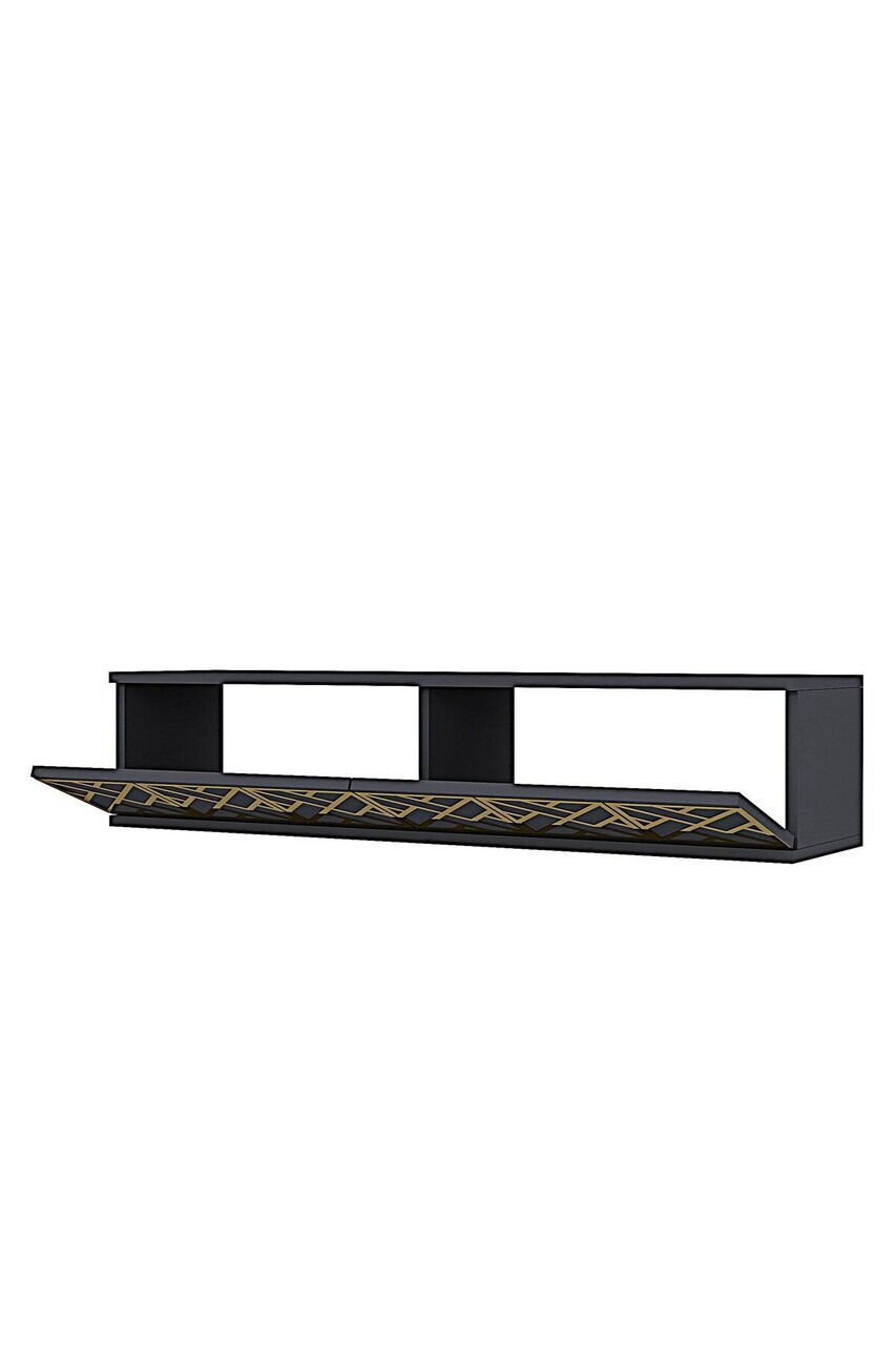 Dulap, Hanah Home, Arex 120, 120x25.5x29.6 cm, Antracit / Aur — imaginea 6
