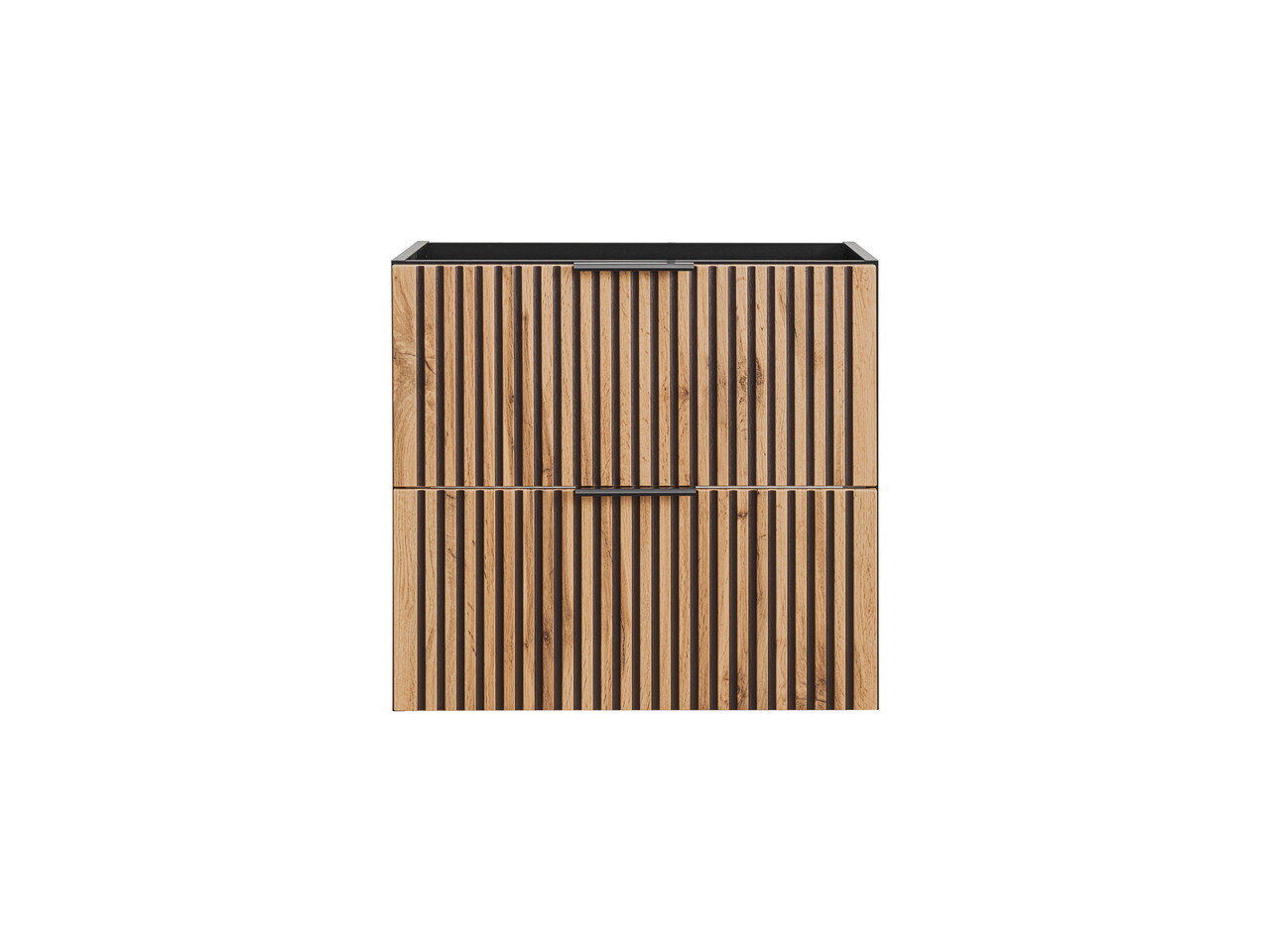 Set mobilier baie, dulap cu lavoar, 60 cm, Xilo, Comad, MDF/PAL laminat, stejar wotan/ gri piatra — imaginea 4
