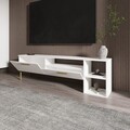 Comoda TV, Inarch, Parion, 150x47x35 cm, PAL, Alb/Auriu
