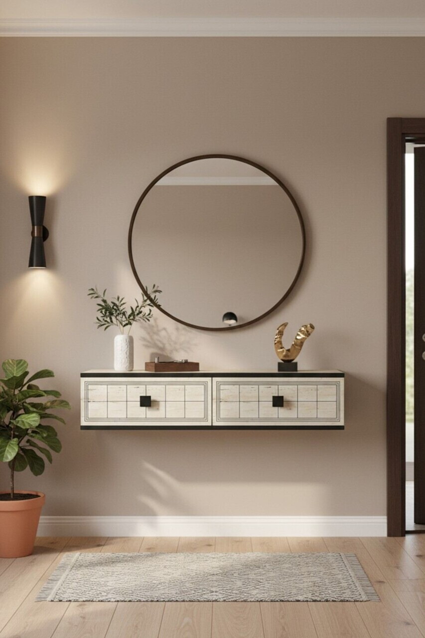 Dulap, Hanah Home, Yuka 120, 120x25.5x29.6 cm, Antracit / Travertin — imaginea 3