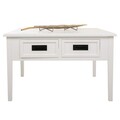 Masuta de cafea cu 4 sertare Creaciones Meng,  80x80x50 cm, lemn de brad/MDF