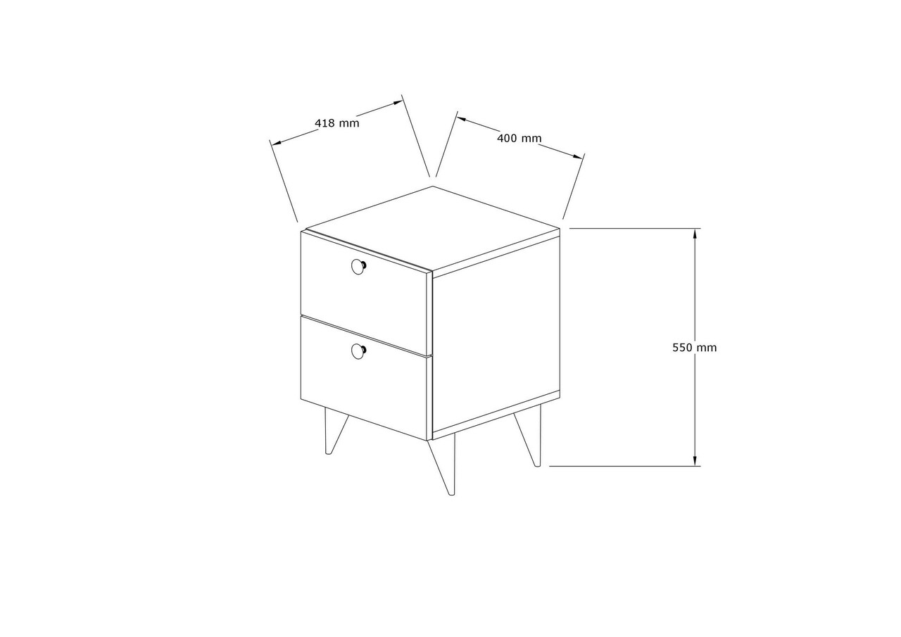 Noptiera, Puqa Design, Kada, 40x55x42 cm, PAL, Maro