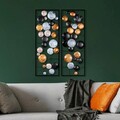 Decoratiune de perete, Camber, Metal, Latime: 32 cm / Inaltime: 92 cm / Adancime: 4 cm (2 bucati), Multicolor