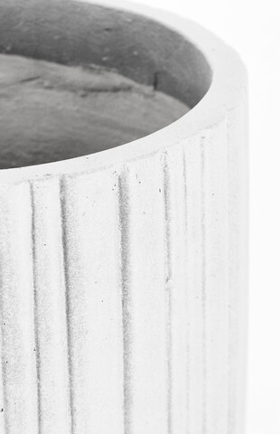 Set ghivece pentru exterior 2 piese Halong Cylinder, Bizzotto, Ø45 x 66 cm, fibra de ciment si argila, alb