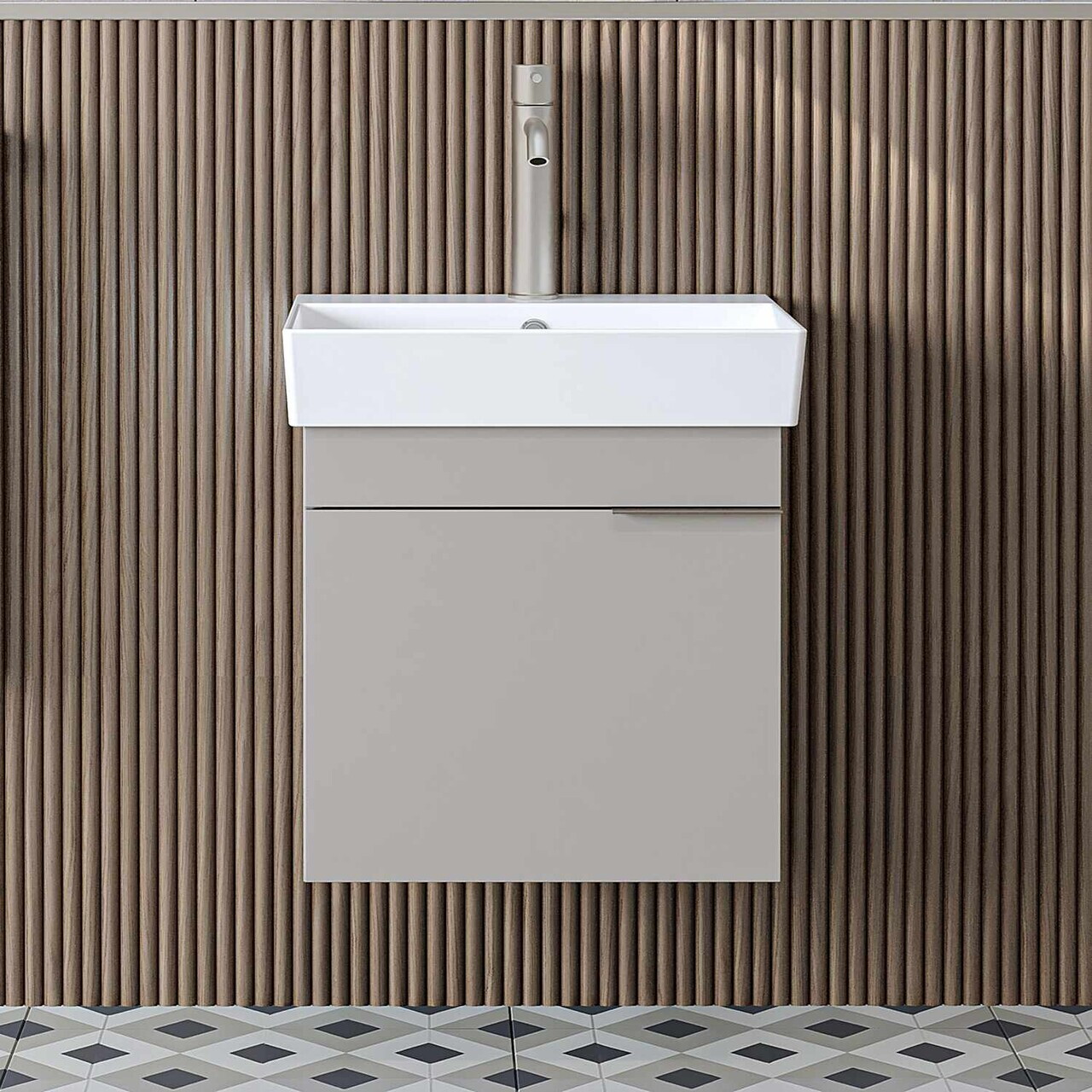 Dulap de baie cu chiuvetă, Hanah Home, Likya 49, 49x54x38.6 cm, PAL, Gresie — imaginea 3