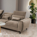 Coltar extensibil stanga 4 locuri ELTAP, Foble, 267x196x100 cm, lemn/poliester, maro deschis