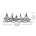 Decoratiune de perete, Ships In Water, metal, 68 x 24 cm, negru