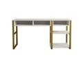 Birou, Puqa Design, Emro, 150x75 cm, PAL, Alb/Auriu
