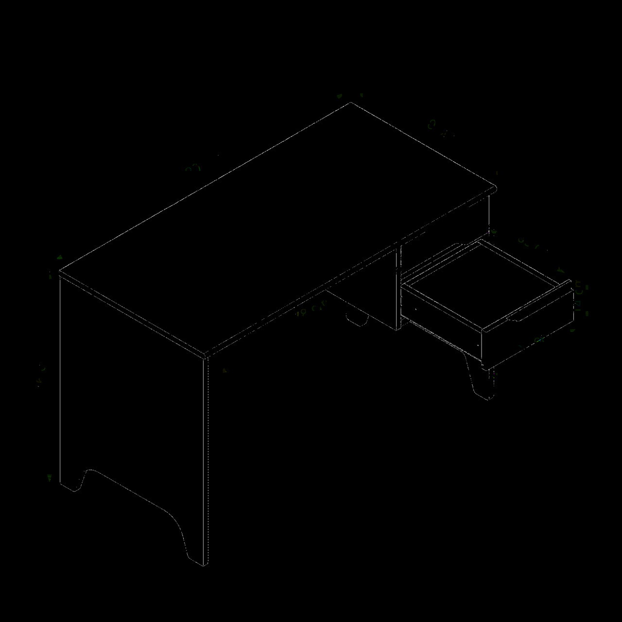 Birou, Hanah Home, Ruby Desk, 120x76x60 cm, PAL, Piatră Lunii / Nuc — imaginea 8