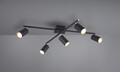 Plafoniera Marley, TRIO, 77.4x57.4x22.4 cm, 35W, 5x GU10, metal, negru mat