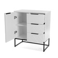Comoda cu 3 sertare si 1 usa Kemi, Versa, 80 x 38 x 70 cm, lemn de pin