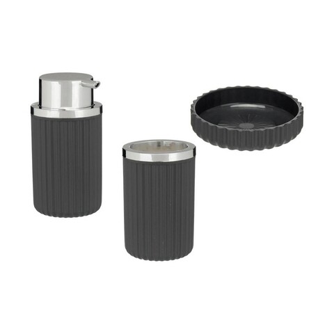 Set de baie 3 piese Ava, Berilo, plastic, antracit Berilo
