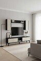 Comoda TV, Hanah Home, Didema 150, 150x40.5x30 cm, Antracit / Travertin