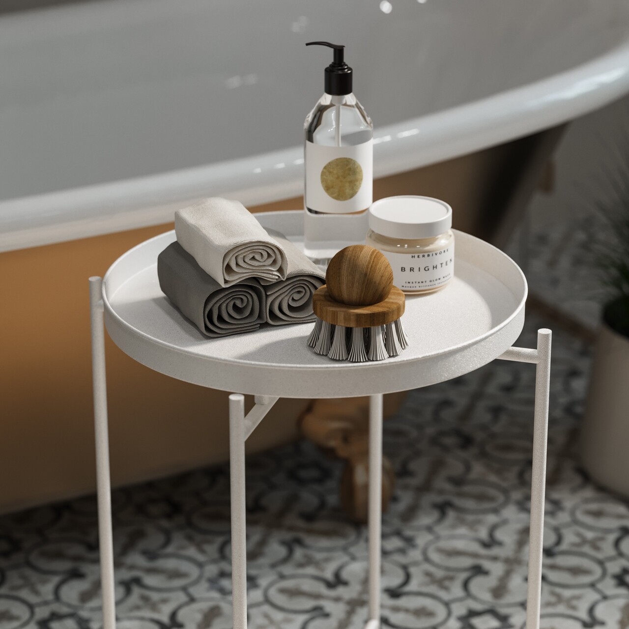 Masuta de cafea, Cerritos, Shb-007-B, 46x56x46 cm, Metal, Alb - 2 | YEO