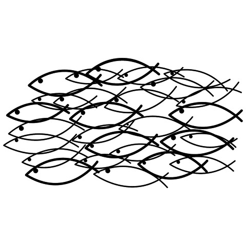 Decoratiune de perete, school of fish, tanelorn, 70x35 cm, metal