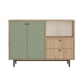 Dulap multifunctional, Locelso, RE2-SY, Stejar / Verde