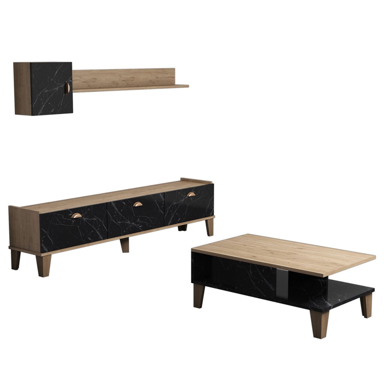 Set Mobilier Living, Almaren, Sumer G5030, PAL, Stejar / Marmură