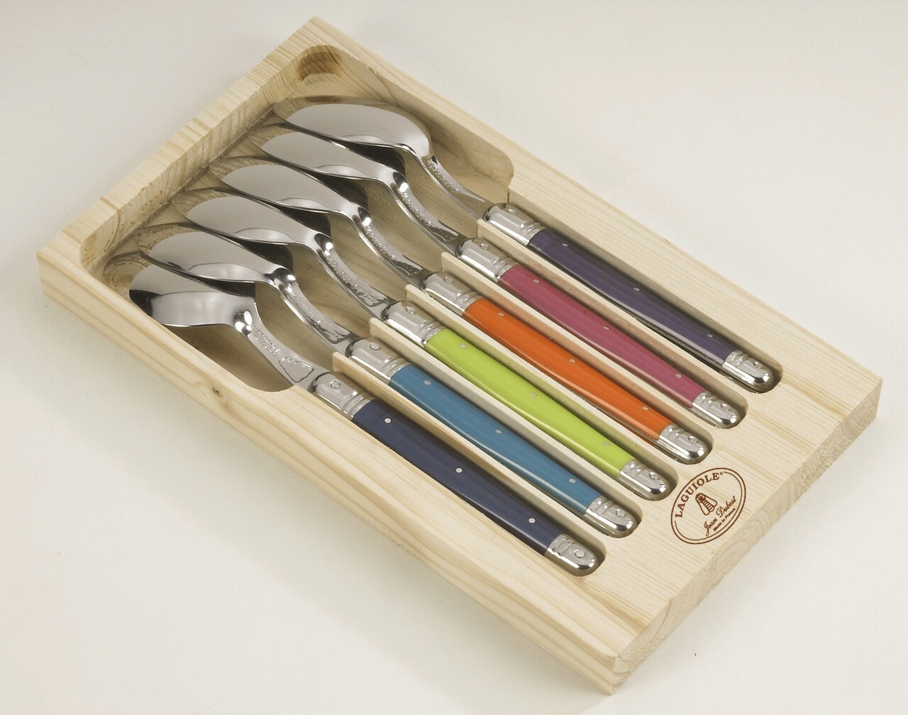 Set 6 Linguri Cu Suport London Mix Laguiole, Jean Dubost, Inox/lemn, Multicolor