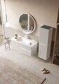 Set Dulap de Baie cu Chiuvetă și Oglindă (2 Piese), Hanah Home, Moonlight 120 v2, Alb mat