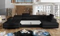 Coltar extensibil dreapta 6 locuri ELTAP, Rod-57, Rodrigo, 345x202x90 cm, lemn/poliester, negru