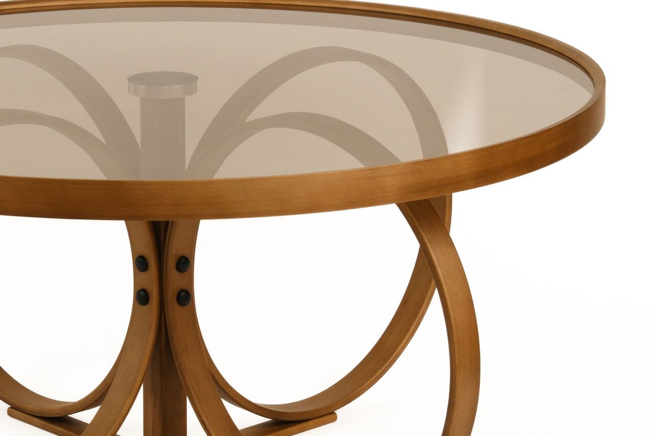 Masuta de cafea, Hanah Home, Tokyo, 100x47x100 cm, 100% SOLID BEECH WOOD, Maro - imagine 3