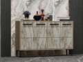Consola, Odessa, Stria, 120x30x75 cm, PAL, Stejar safir / marmură