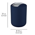 Cos de gunoi cu capac batant, Wenko, Brasil S, 2 L, plastic, albastru inchis