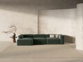 Coltar stanga 4 locuri, Bergamo, Cosmopolitan Design, 344x152x70 cm, tesatura structurata, verde muschi