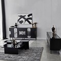 Consola, Neostill, Vienna, 180x80x40 cm, PAL, Negru / Fume