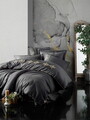 Lenjerie de pat dubla, King - Anthracite, Cotton Box, Bumbac Satinat