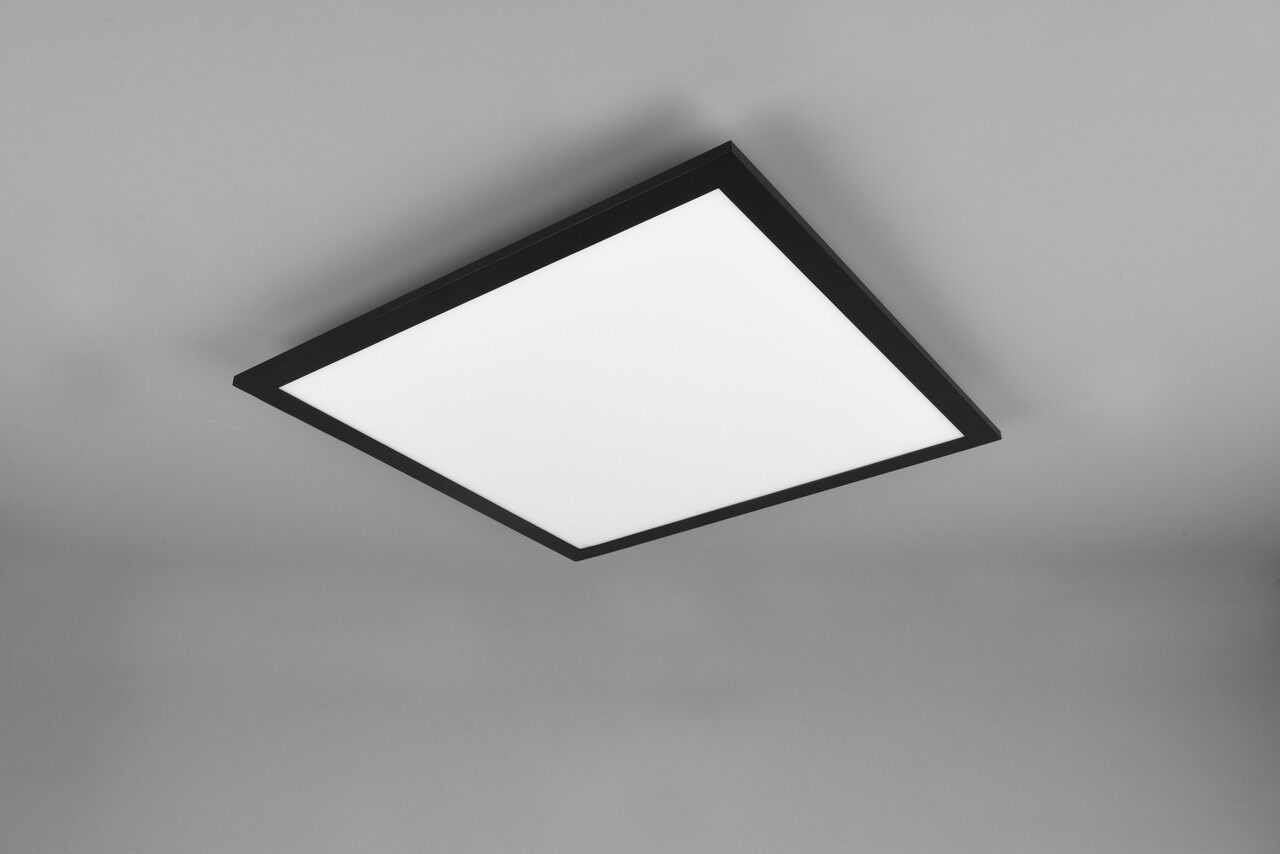 Plafoniera Alpha, RL, 45x45x5 cm, 18W, 1x SMD LED, metal, negru mat