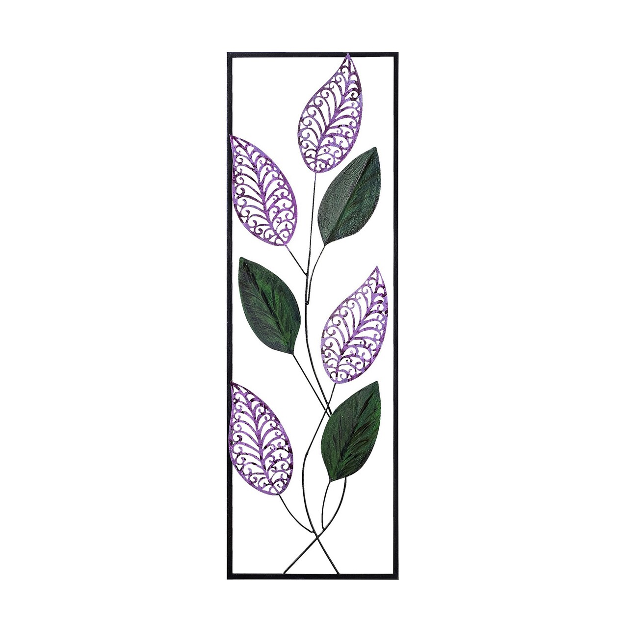 Decoratiune de perete, Leaf, Metal, Dimensiune: 90 x 32 cm, Multicolor - 1 | YEO